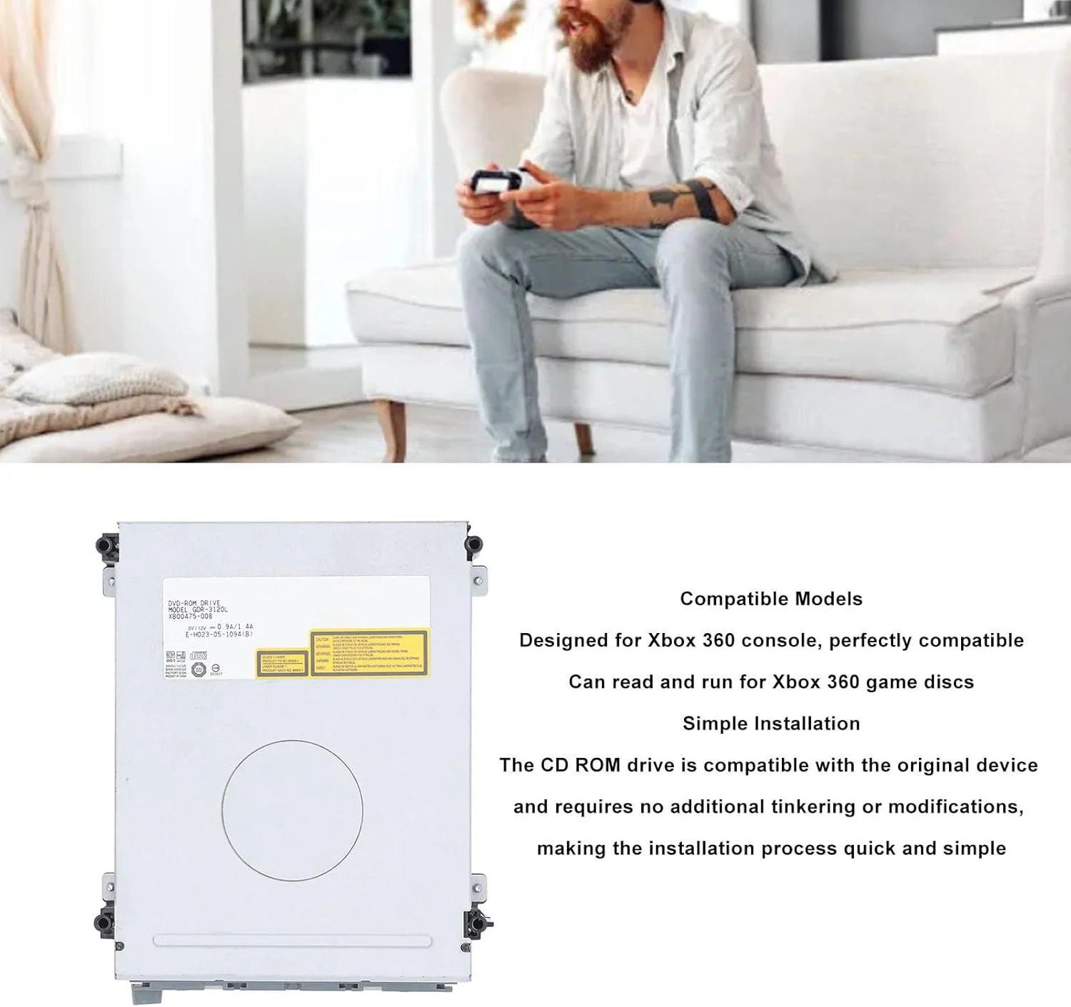 درایو نوری CD DVD ROM اکسترنال جایگزین برای کنسول بازی ایکس باکس 360