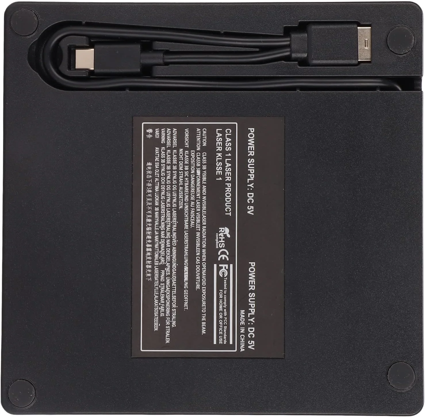 محفظه درایو DVD اکسترنال USB Type C، محفظه درایو نوری لپ تاپ Cd اکسترنال 5Gbps، جعبه درایو DVD قابل حمل 23S2G Anwintek، پخش کننده Dvd برای لپ تاپ برای درایو SATA DVD RW 12.7mm 9.5mm برای دسکتاپ