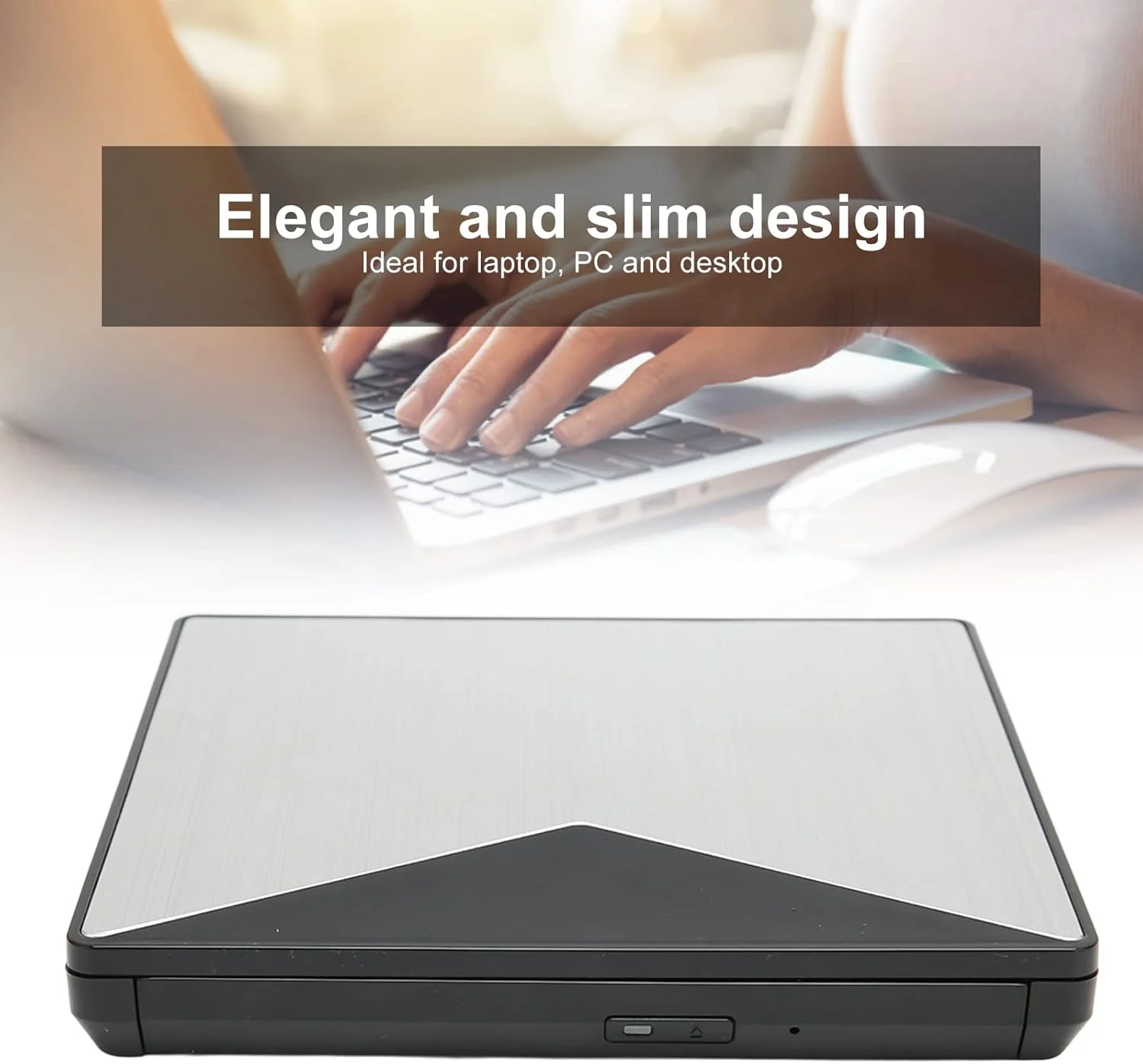 درایو نوری اکسترنال USB 3.0 برای لپ تاپ، پخش کننده CD DVD باریک و قابل حمل با سرعت بالا 5 گیگابیت بر ثانیه، بدون نیاز به درایور، رایتر دیسک نوری USB برای Win 2003, 10, 8, 7, Vista, XP و لینوکس