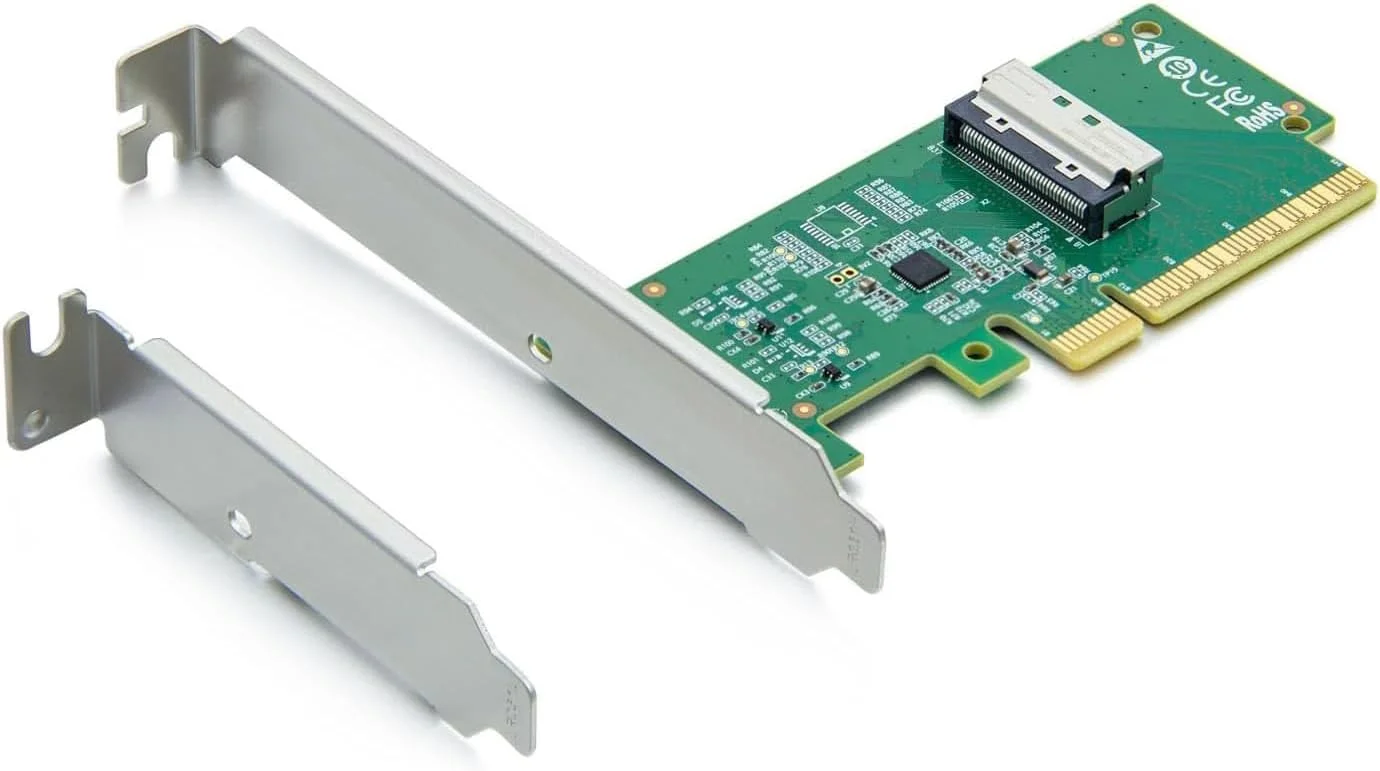 H!Fiber آداپتور 1 پورت MCIO (74 پین) 8i به PCIe X8، نسل 5 PCIe 5.0