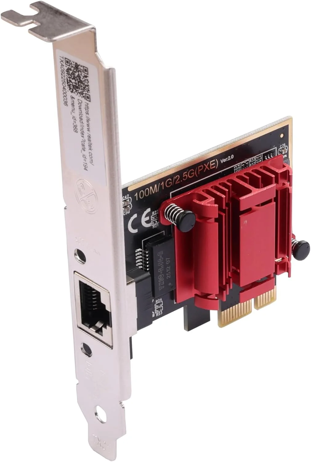 کارت شبکه 2.5 گیگابیتی PCIe، چیپست RTL8125B، آداپتور اترنت 2500 مگابیتی با هیت سینک آلومینیومی و پورت های روکش طلا، سازگار با Synology/QNAP NAS، PCIe x1 (بدون SR-IOV)