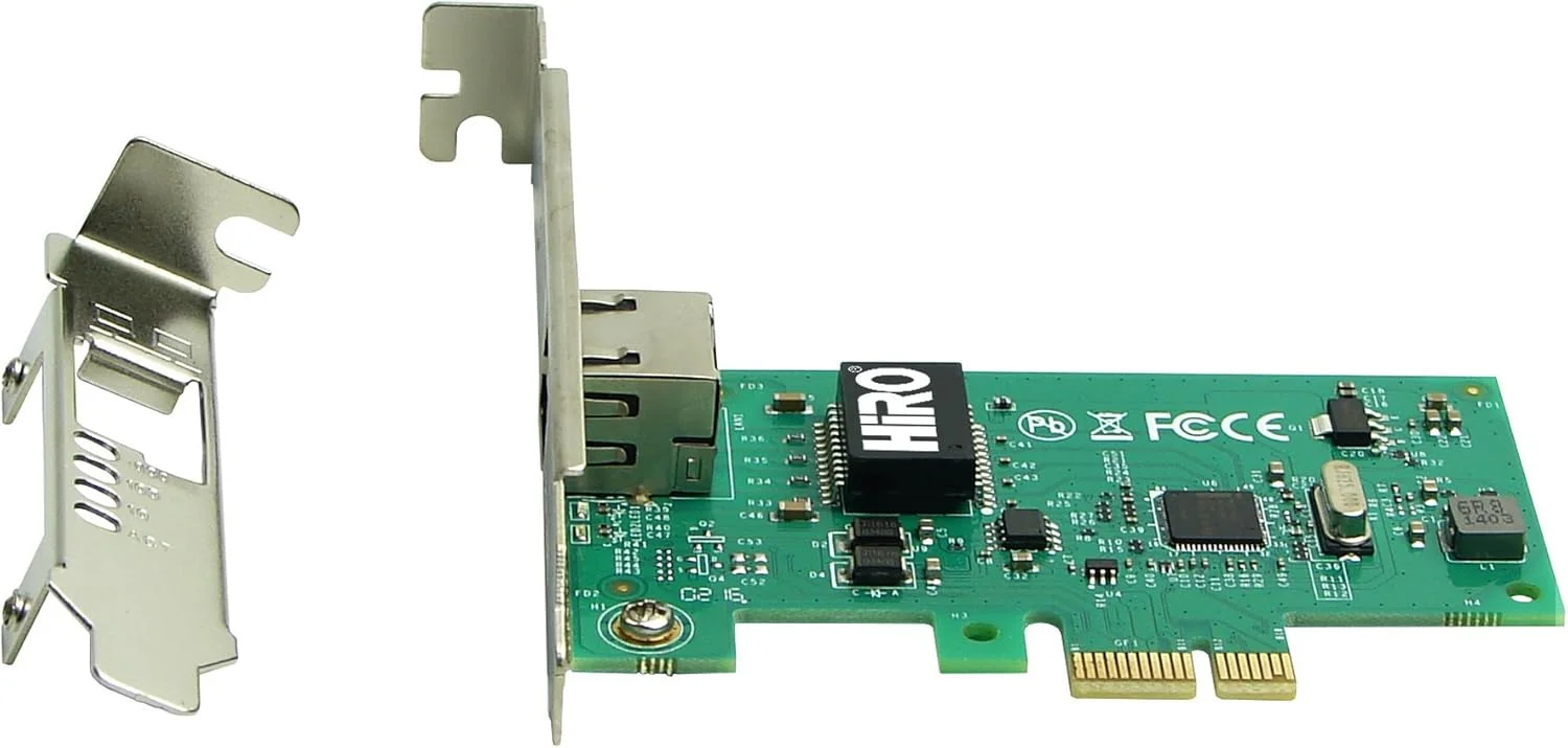 کارت شبکه گیگابیتی اترنت HiRO H50370 Intel® 82574L PCIe PCI Express PCI-E x1 PXE WOL VLAN VMware ESXi سازگار با Windows 11 10 بدون نیاز به نصب درایور Windows 8.1 8 7