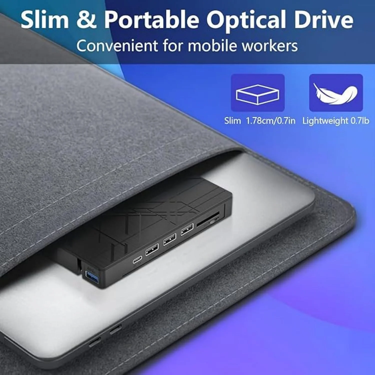 درایو دیسک اکسترنال با رابط‌های USB Type C و هاب‌های USB برای رایت دیسک VCD و انتقال فایل، رایتر CD/DVD برای لپ‌تاپ و کامپیوتر