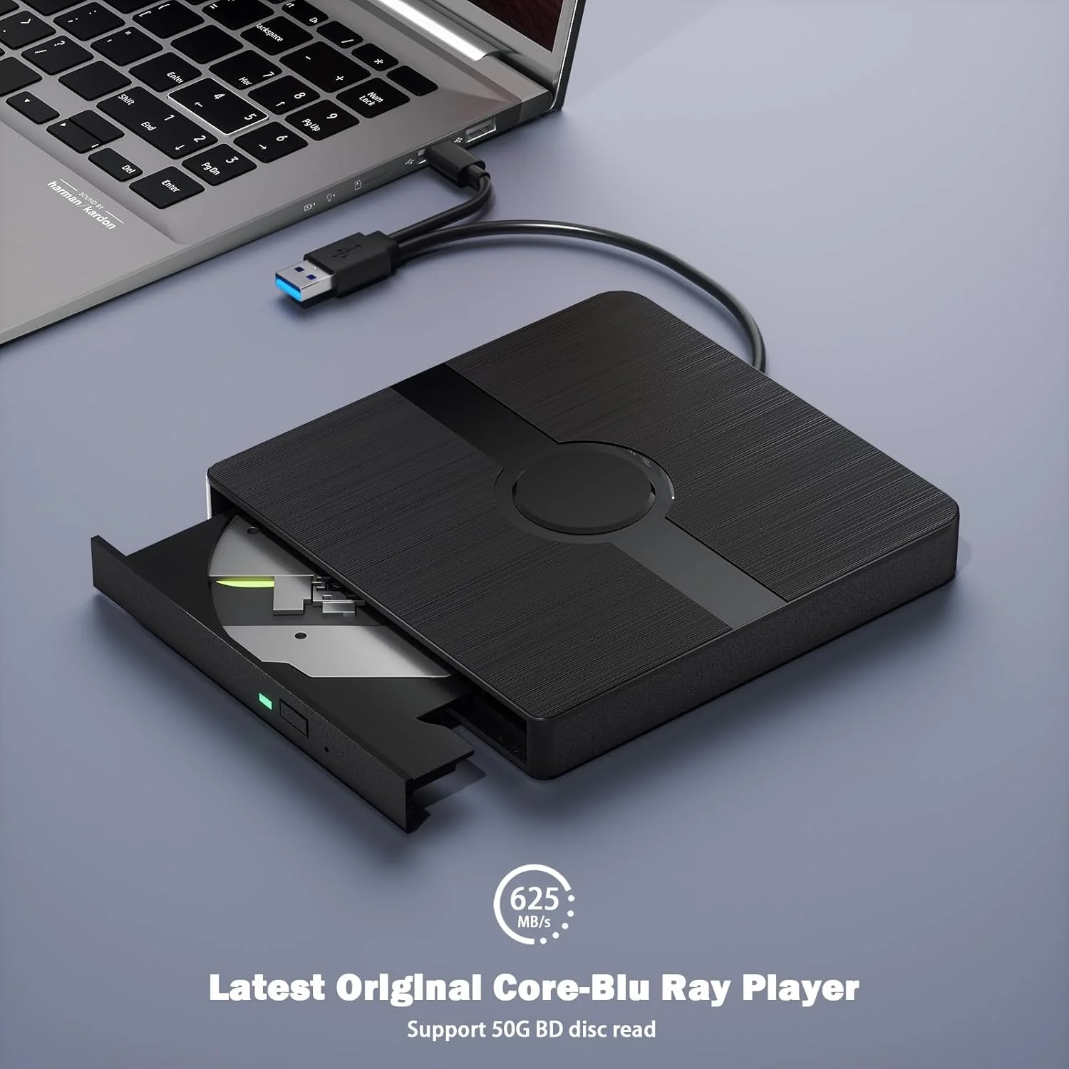 درایو بلوری اکسترنال، پخش کننده BD با قابلیت خواندن/نوشتن، پخش کننده بلوری قابل حمل با USB 3.0 و Type-C، رایتر CD/DVD، درایو بلوری سه بعدی سازگار با Win10 و Mac OS، درایو پخش بلوری برای کامپیوتر