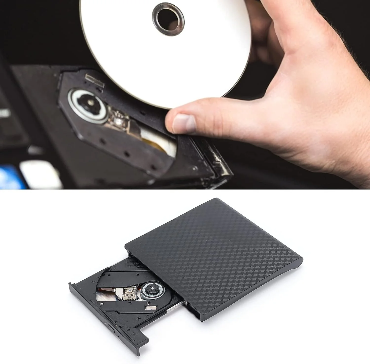 درایو نوری اکسترنال CD DVD برای کامپیوتر لپ تاپ، USB 3.0 Type-C قابل حمل، پخش کننده، رایت کننده، برای سیستم عامل ویندوز/ویستا/لینوکس