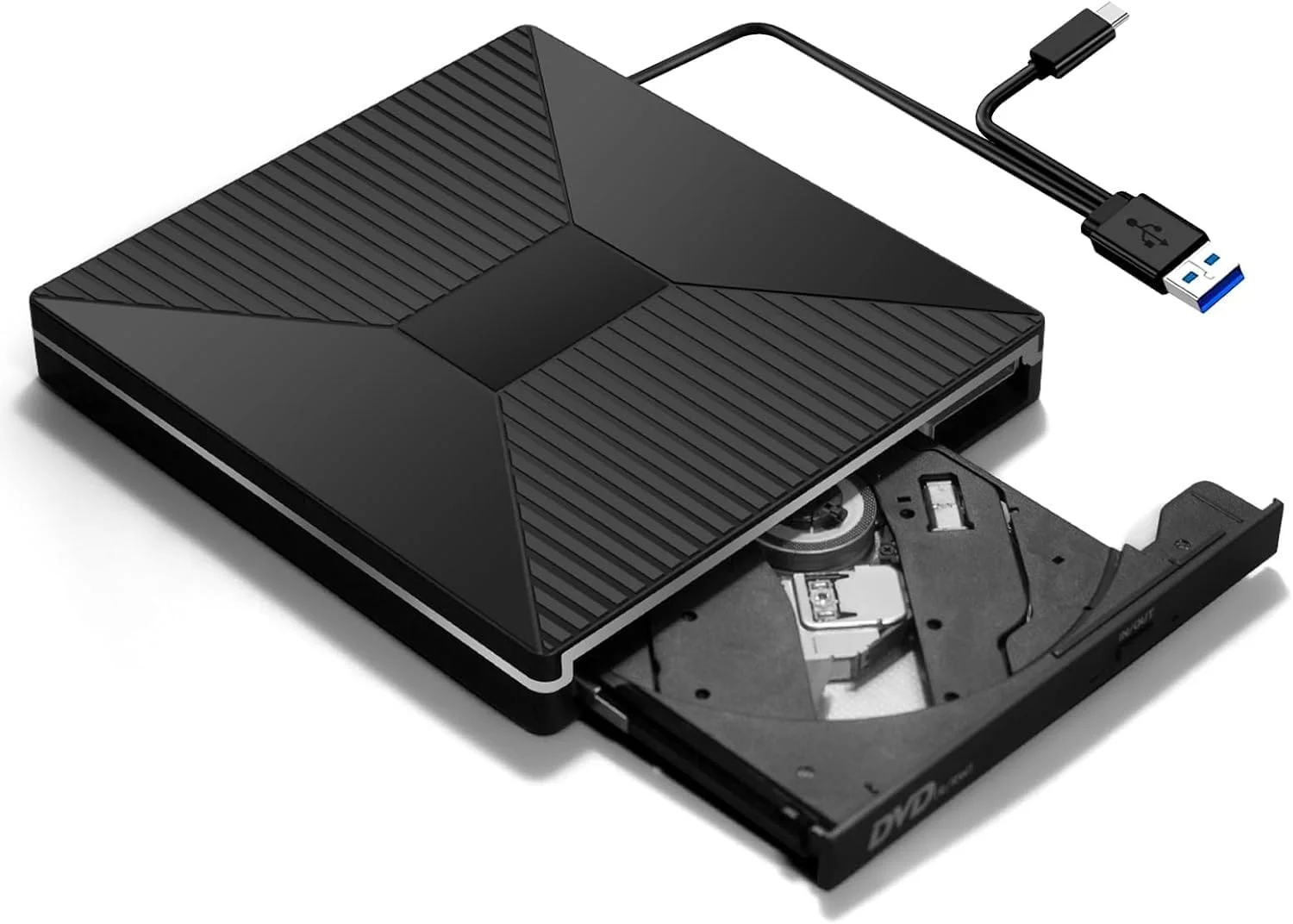 درایو نوری اکسترنال CD DVD با نورپردازی محیطی، پورت های USB C USB/SD/TF، CD/DVD +/-RW، رایتر و ریدر دیسک نوری برای لپ تاپ PC مک بوک ایر/پرو، ویندوز 11/10 (مشکی) درایو نوری اکسترنال CD DVD با نورپردازی محیطی، پورت های USB C USB/SD/TF، CD/DVD +/-RW، رایتر و ریدر دیسک نوری برای لپ تاپ PC مک بوک ایر/پرو، ویندوز 11/10 (مشکی)