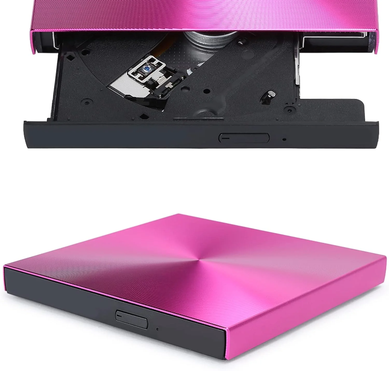 دی وی دی رایتر اکسترنال USB 3.0، درایو دیسک DVD-RW، جنس آلیاژ آلومینیوم، برای لپ تاپ/کامپیوتر (زرشکی)