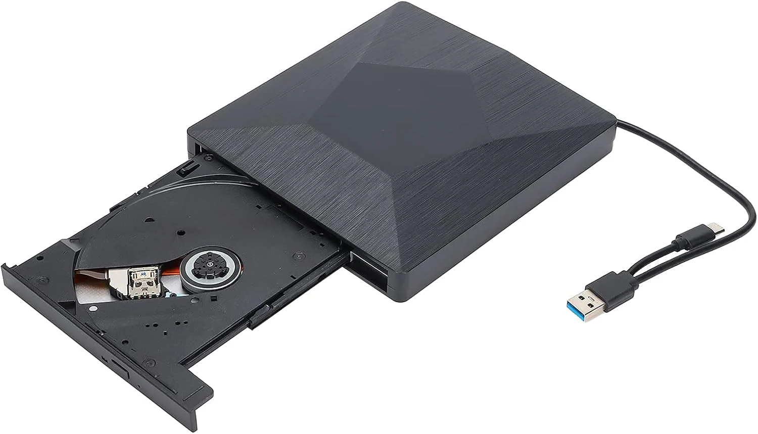 درایو اکسترنال CD DVD برای لپ تاپ، USB 3.0 و Type-C CD DVD رایتر، درایو اپتیکال اکسترنال DVD CD پلیر برای ویندوز XP/2000/2003/7/8/10/Vista/OS X