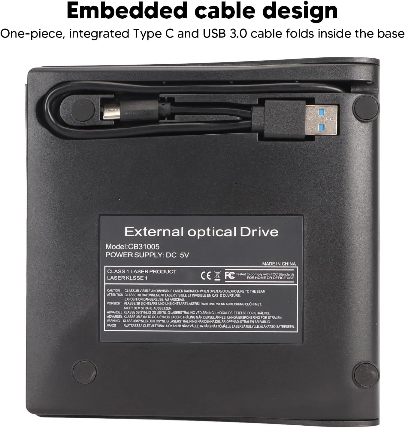 محفظه درایو نوری اکسترنال CD DVD، طراحی یکپارچه چند منظوره فوق العاده باریک 5Gbps کیت محفظه درایو دیسک نوری اکسترنال برای کامپیوتر رومیزی (نوع D)