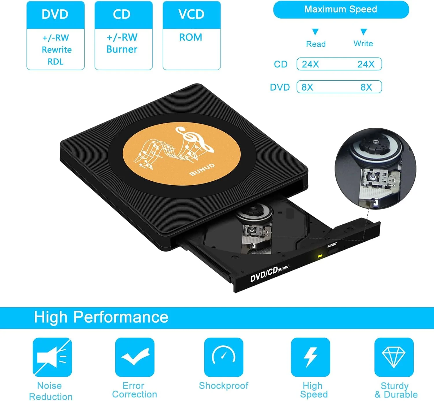 درایو DVD اکسترنال BUNUD درایو DVD اکسترنال BUNUD