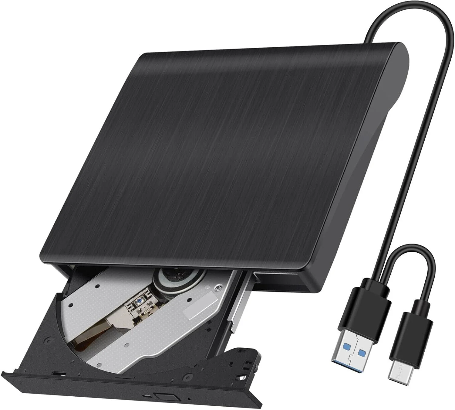 درایو رایتر اکسترنال CD DVD-RW با پورت USB 3.0 Type-C، سازگار با لپ تاپ، کامپیوتر رومیزی، ویندوز، مک بوک، لینوکس و مک OS