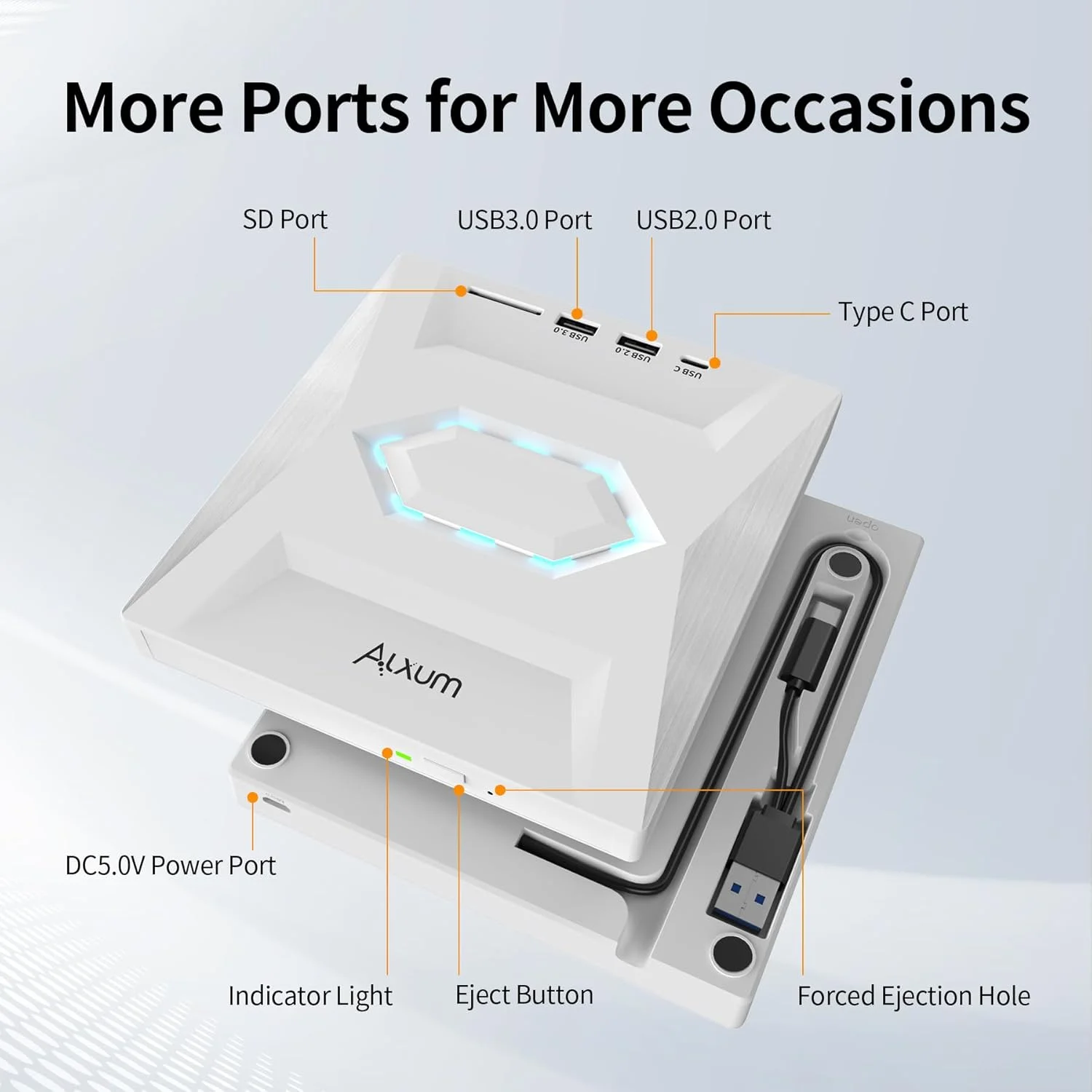 درایو نوری اکسترنال سفید رنگ Alxum برای لپ تاپ