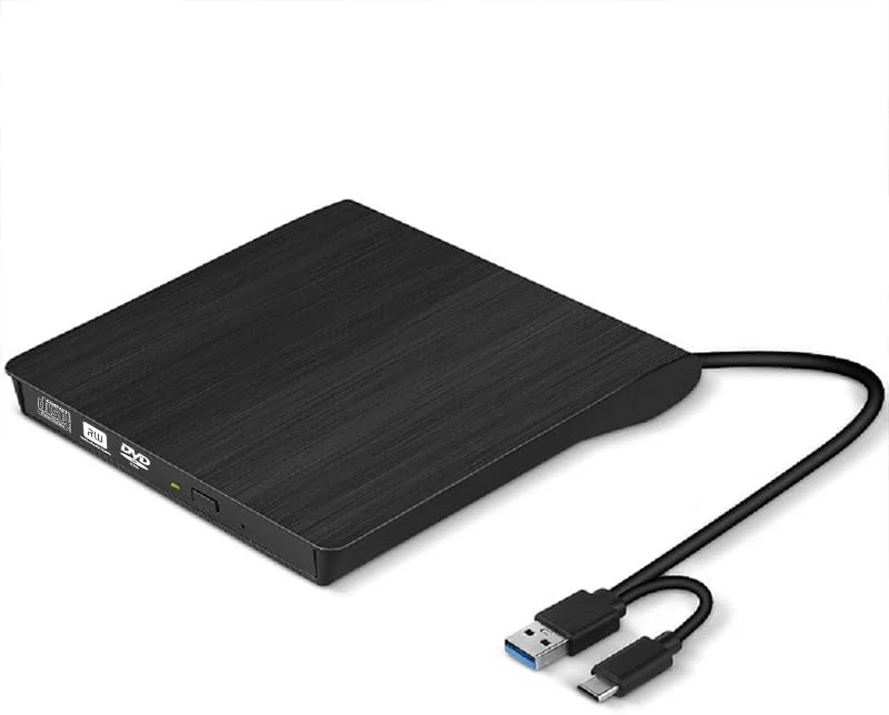 درایو نوری DVD اکسترنال USB3.0 رایتر USB-C اکسترنال CD/DVD cd-r/cd-ROM برای لپ تاپ/کامپیوتر/مک بوک MAC/ویندوز 10/8/7 و MAC OS