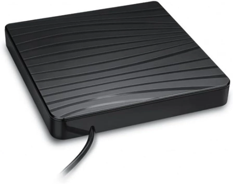 AE-SMART - درایو نوری اکسترنال USB 3.0/Туρе-С با کابل برق دو سر، جعبه DVD اکسترنال راه راه قابل حمل برای نت بوک و پخش کننده هارد دیسک (آبی)