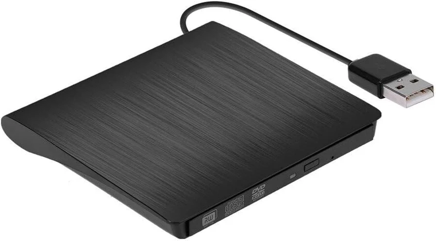 دی وی دی رایتر اکسترنال USB پاپ آپ موبایل، درایو قابل حمل ODD اکسترنال دی وی دی رام پلیر رایتر برای ویندوز 9.5 میلی متر (رنگ: مشکی)