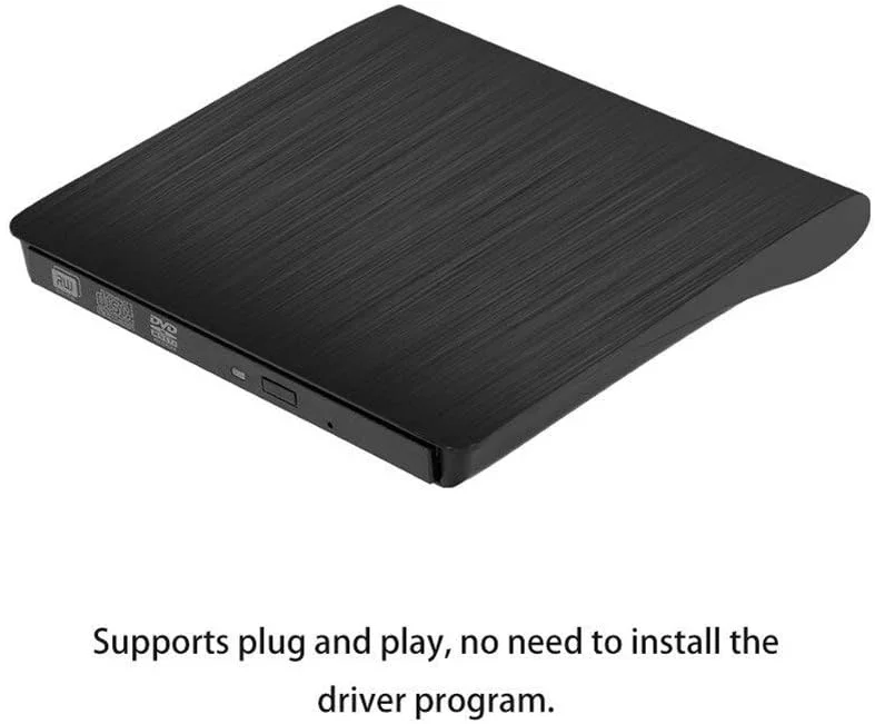 دی وی دی رایتر اکسترنال USB پاپ آپ موبایل، درایو قابل حمل ODD اکسترنال دی وی دی رام پلیر رایتر برای ویندوز 9.5 میلی متر (رنگ: مشکی)