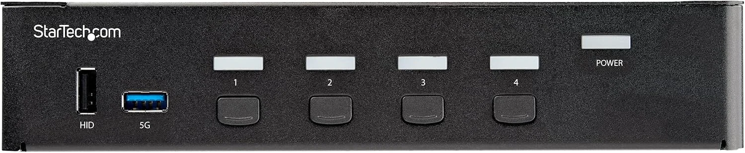 سوئیچ KVM چهار پورت HDMI استار تک - مانیتور تکی 4K 60Hz Ultra HD HDR - سوئیچ KVM دسکتاپ HDMI 2.0 با هاب USB 3.0 دو پورت (5Gbps) و 4 عدد USB 2.0 HID، صدا - تعویض کلید میانبر - TAA