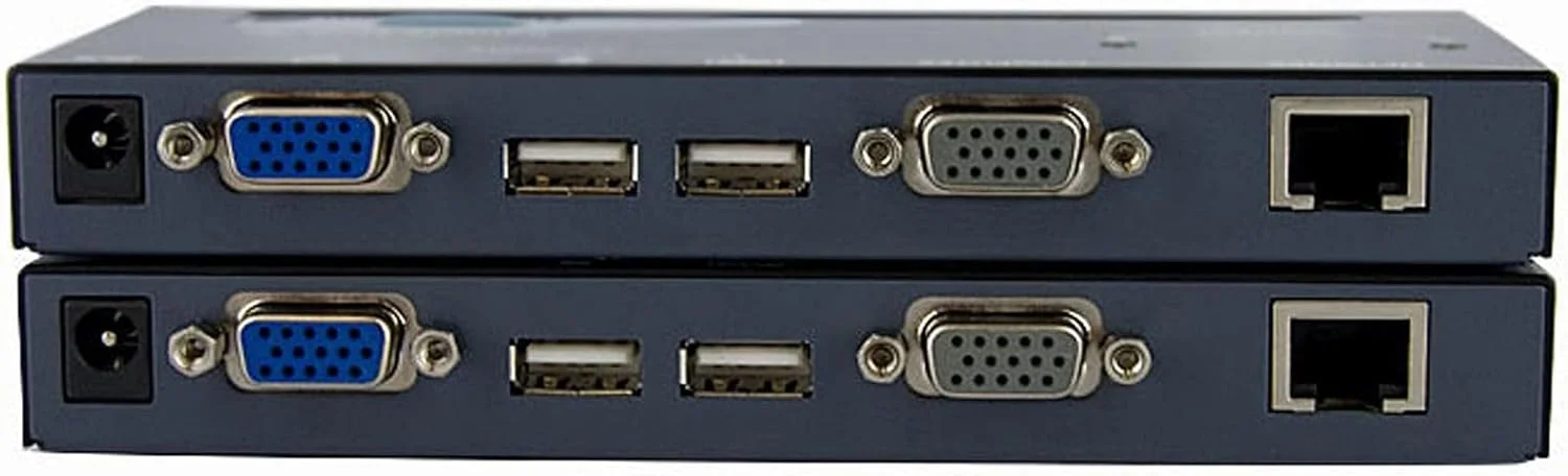 اکستندر VGA KVM استار تک با برد 150 متر - میزبان PS/2 و USB - کنسول KVM از طریق کابل شبکه CAT5 برای چندین سرور / کامپیوتر، TAA