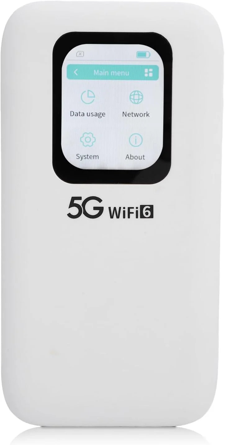 هات‌اسپات موبایل 5G 4G Wi-Fi LTE، روتر 5G با اسلات سیم‌کارت نانو، هات‌اسپات موبایل Wi-Fi 6 قابل حمل برای مسافرت، 16 کاربر، صفحه نمایش 2.01 اینچی، برای خانه یا هر کجا که هستید