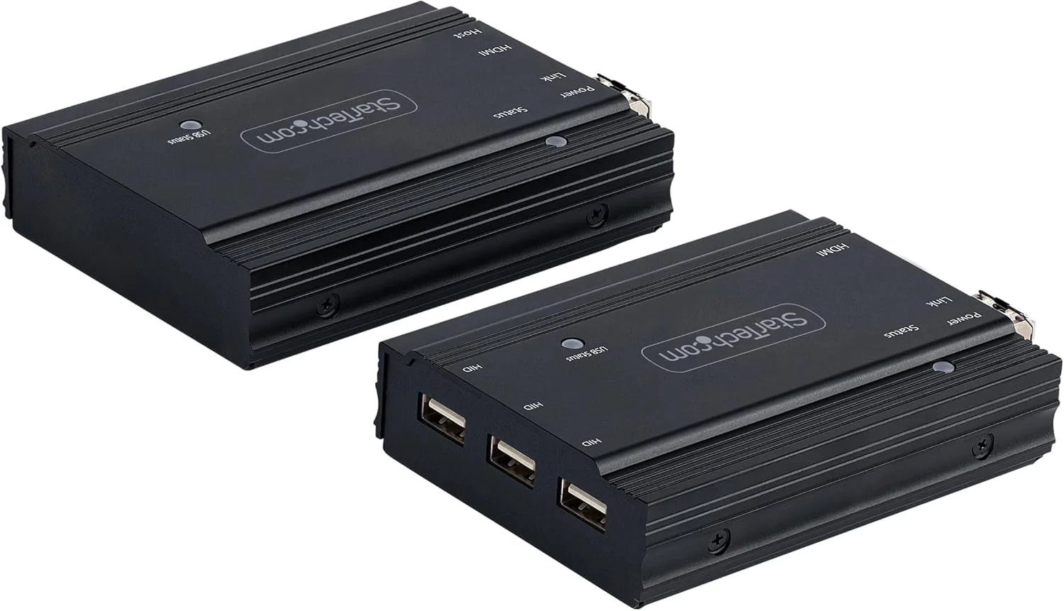 اکستندر KVM HDMI فیبر نوری StarTech.com 4K - سوئیچ/اکستندر کنسول KVM از راه دور USB و ویدئو HDMI - تا 300 متر (MultiMode) - 2 ماژول SFP+ 10G MMF - کیت توسعه KVM (TX/RX)، TAA