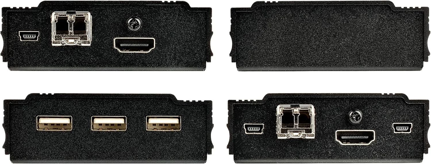 اکستندر KVM HDMI فیبر نوری StarTech.com 4K - سوئیچ/اکستندر کنسول KVM از راه دور USB و ویدئو HDMI - تا 300 متر (MultiMode) - 2 ماژول SFP+ 10G MMF - کیت توسعه KVM (TX/RX)، TAA