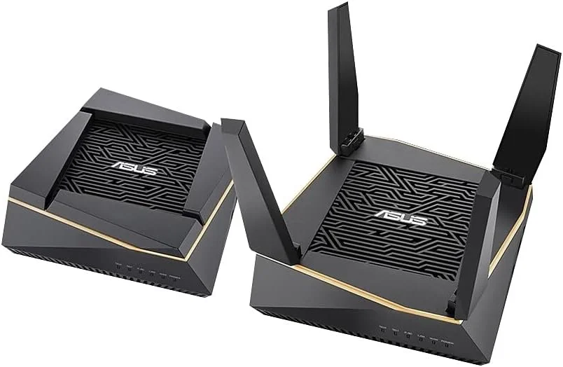 روتر گیمینگ مش وای فای 6 ایسوس AX6100 (بسته 2 عددی RT-AX92U) - روتر اینترنت بی سیم گیگابیتی سه بانده، گیمینگ و استریمینگ، سازگار با AiMesh، امنیت اینترنت مادام العمر، QoS تطبیقی