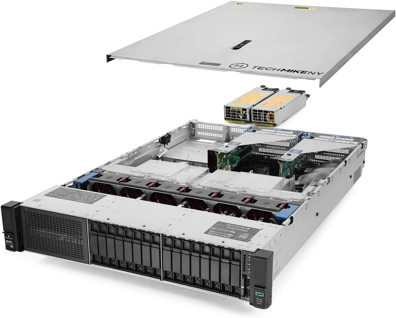 سرور TechMikeNY 2.10 گیگاهرتز 24 هسته 64 گیگابایت رم 16 جایگاه ProLiant DL380 G10 NVMe (بازسازی شده)