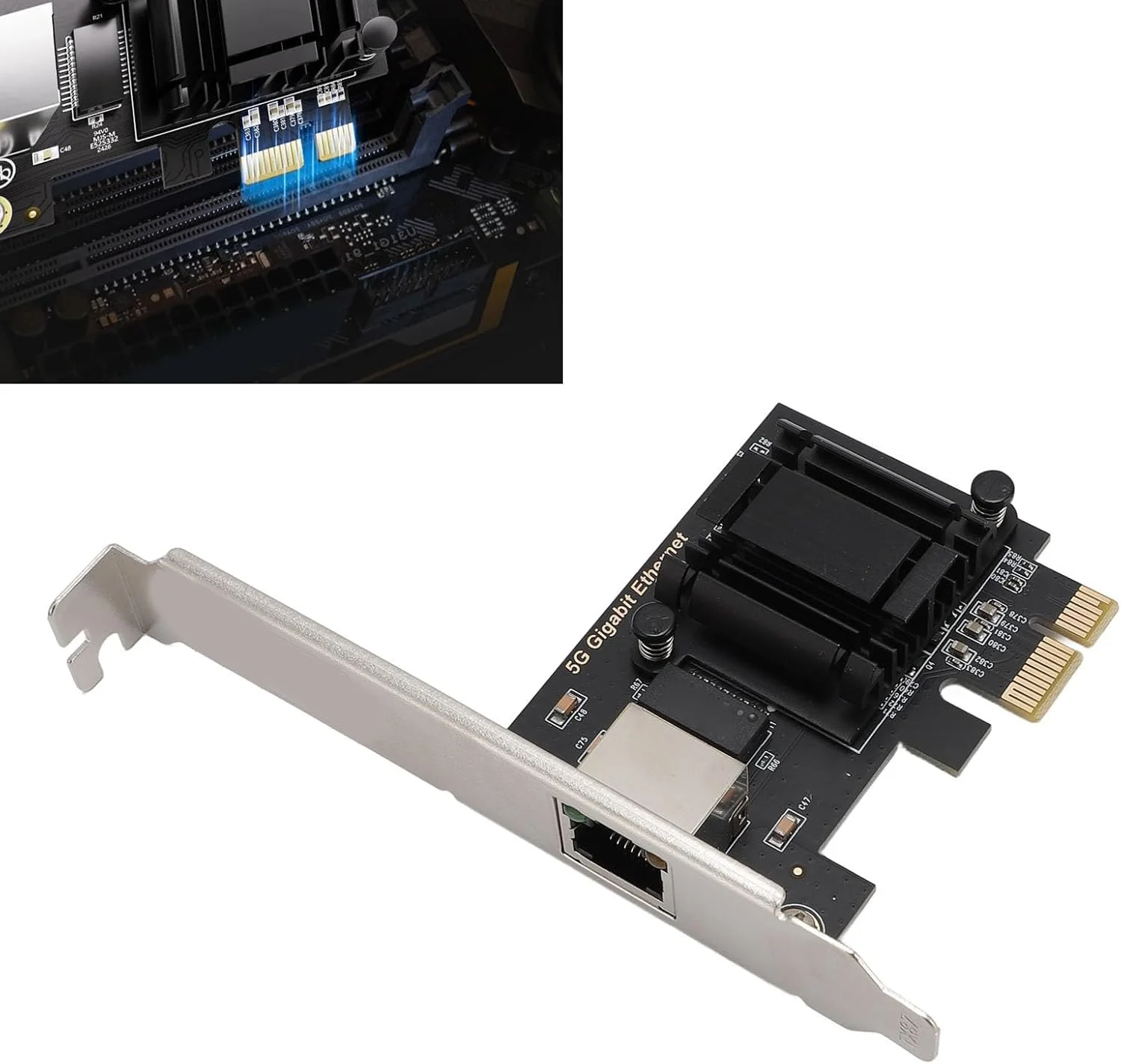 کارت شبکه PCIe، کارت اترنت PCI Express با سرعت بالا 5 گیگابیت بر ثانیه برای 10 و 11 و لینوکس، کارت شبکه PCIe به C