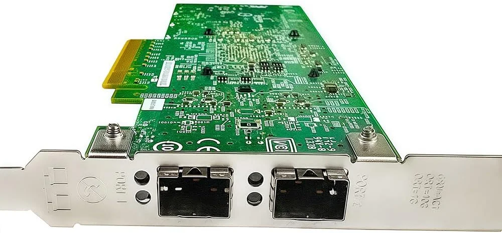 کارت شبکه 10GbE SFP+ سازگار با کارت اترنت BCM57810S PCIe، دارای 2 پورت SFP+ 10GBASE-SR/LR، PCIe 2.0، فریم‌های جامبو SR-IOV PXE iSCSI آداپتور شبکه PCI