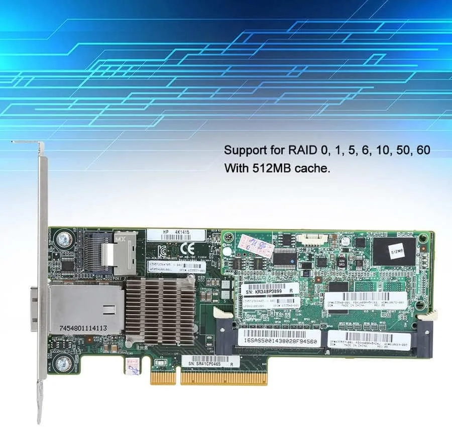 کارت آرایه خارجی با سرعت انتقال 6 گیگابیت بر ثانیه و حافظه کش 512 مگابایتی، ماژول آداپتور کنترلر شبکه PCIe