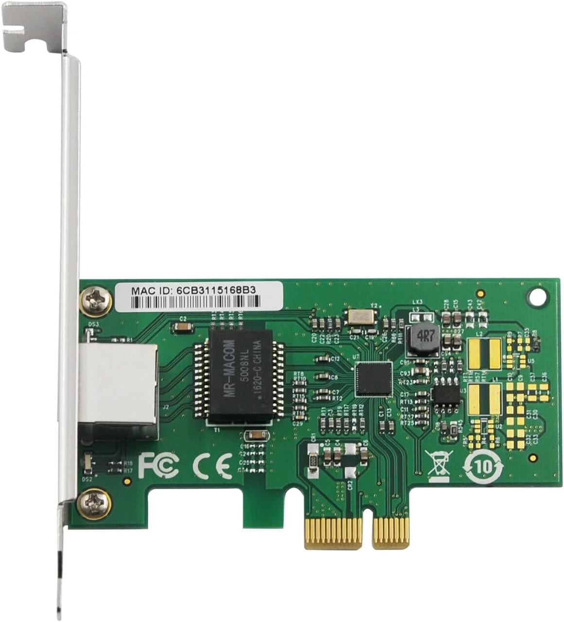کارت شبکه گیگابیتی اترنت PCIe x1، کارت NIC تک پورت دسکتاپ با کنترلر RTL8111H، سبز