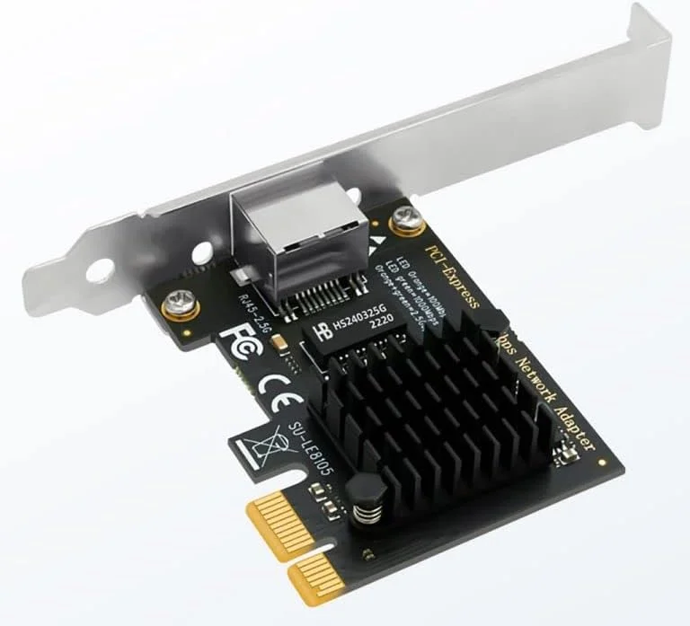 کارت شبکه داخلی PCI-E با سرعت 2500 مگابیت بر ثانیه، کارت شبکه گیگابیتی 100/1000/2500 مگابیت بر ثانیه RTL8125/I225V RJ45، آداپتور شبکه PCI-E 2.5G (LE8105)