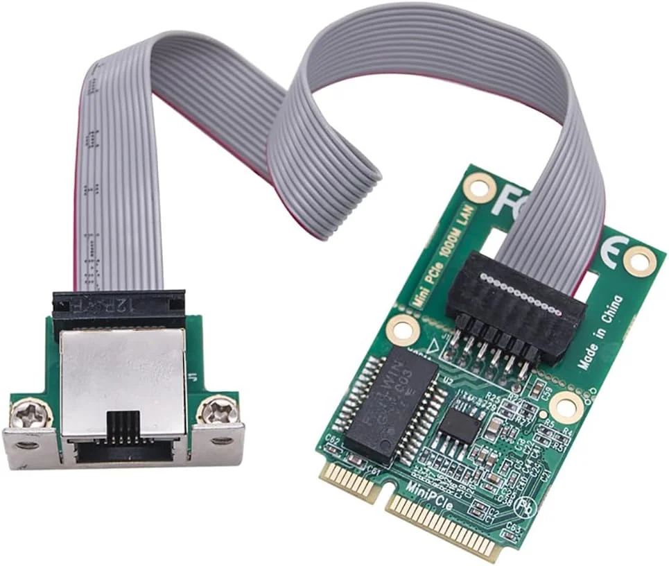 کارت شبکه اترنت گیگابیتی JMT M.2 A+E/Mini PCIE به RJ45 LAN تک پورت سرور 10/100/1000Mbps (M.2 A+E پین مستقیم)