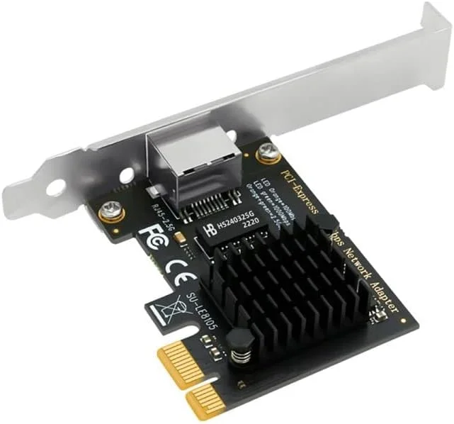 کارت شبکه داخلی PCI-E با سرعت 2500 مگابیت بر ثانیه، کارت شبکه گیگابیتی 100/1000/2500 مگابیت بر ثانیه RTL8125/I225V RJ45، آداپتور شبکه PCI-E 2.5G (LE8105)