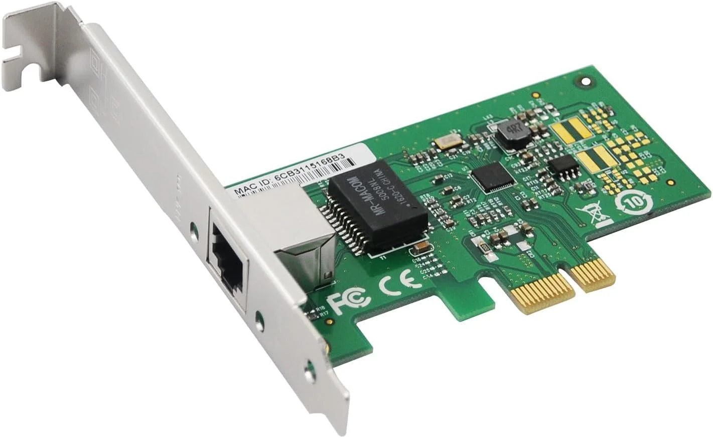 کارت شبکه گیگابیتی اترنت PCIe x1، کارت NIC تک پورت دسکتاپ با کنترلر RTL8111H، سبز