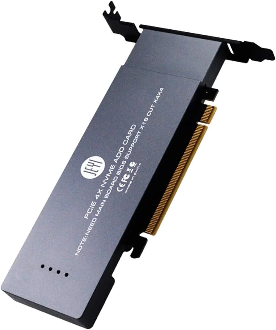 کارت توسعه JEYI iHyper-Pro M.2 X16 به 4X PCIE 4.0 GEN4 با پشتیبانی از NVMe M.2 m Key 2280 تا 32Gbps برای VROC NVMe Raid (iHyper-Pro)