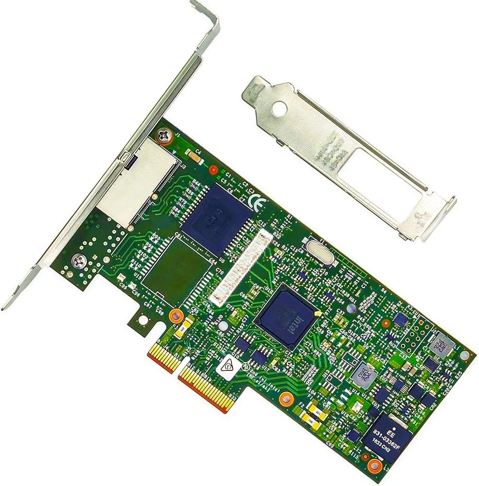 کارت شبکه 1GbE RJ45 سازگار با کارت اترنت I350-T2 PCIe، دارای 2 پورت 1000BASE-T RJ45، PCIe 2.1، SR-IOV، فریم‌های جامبو، PXE iSCSI VLAN 802.1Q EEE آداپتور شبکه PCI