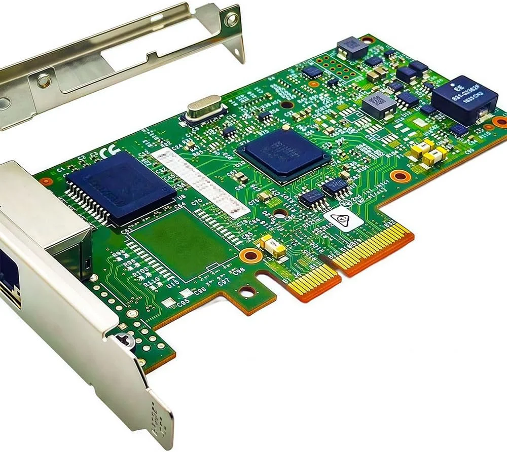 کارت شبکه 1GbE RJ45 سازگار با کارت اترنت I350-T2 PCIe، دارای 2 پورت 1000BASE-T RJ45، PCIe 2.1، SR-IOV، فریم‌های جامبو، PXE iSCSI VLAN 802.1Q EEE آداپتور شبکه PCI