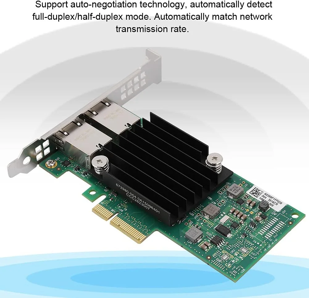 کارت شبکه 2 پورت گیگابیتی NIC برای T2 PCIe X4 10Gbps با عملکرد بالا، اشغال کم CPU، فناوری مذاکره خودکار، پشتیبانی از همگرایی شبکه Alan