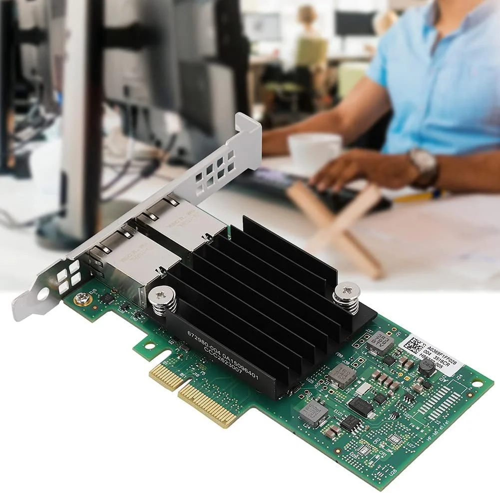 کارت شبکه 2 پورت گیگابیتی NIC برای T2 PCIe X4 10Gbps با عملکرد بالا، اشغال کم CPU، فناوری مذاکره خودکار، پشتیبانی از همگرایی شبکه Alan