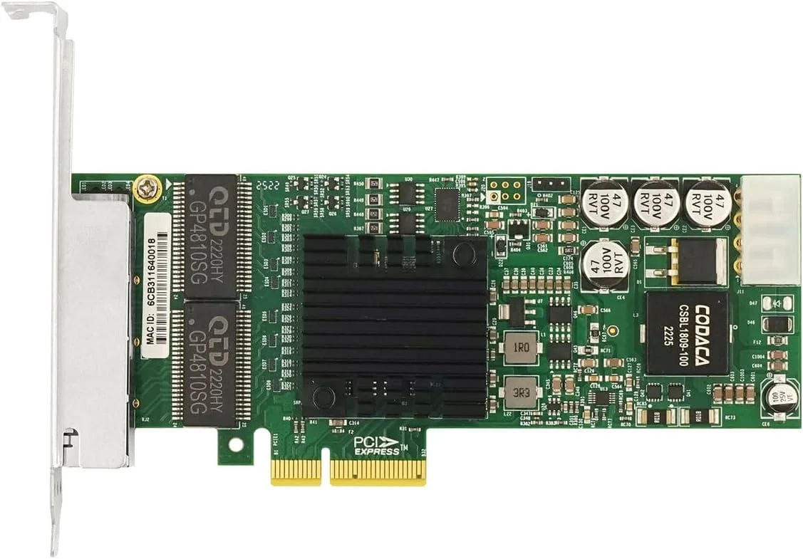 کارت کپچر تصویر اترنت گیگابیتی چهار پورت PCIe x4 با محافظت در برابر نوسانات (1 عدد Intel I350)