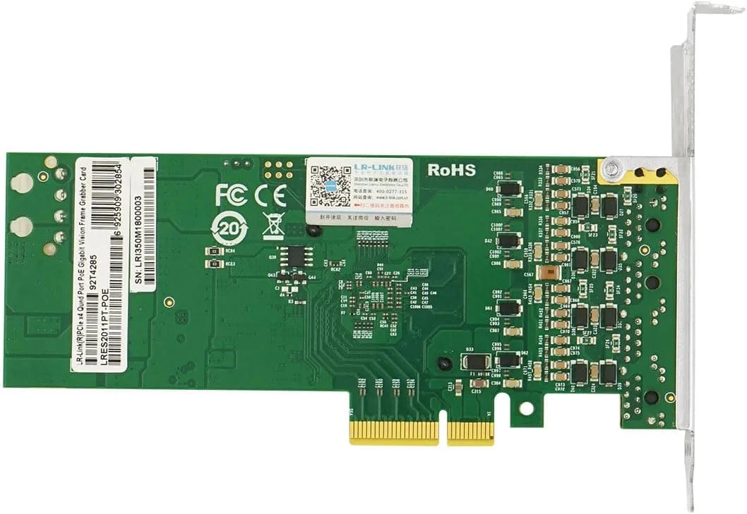 کارت کپچر تصویر اترنت گیگابیتی چهار پورت PCIe x4 با محافظت در برابر نوسانات (1 عدد Intel I350)