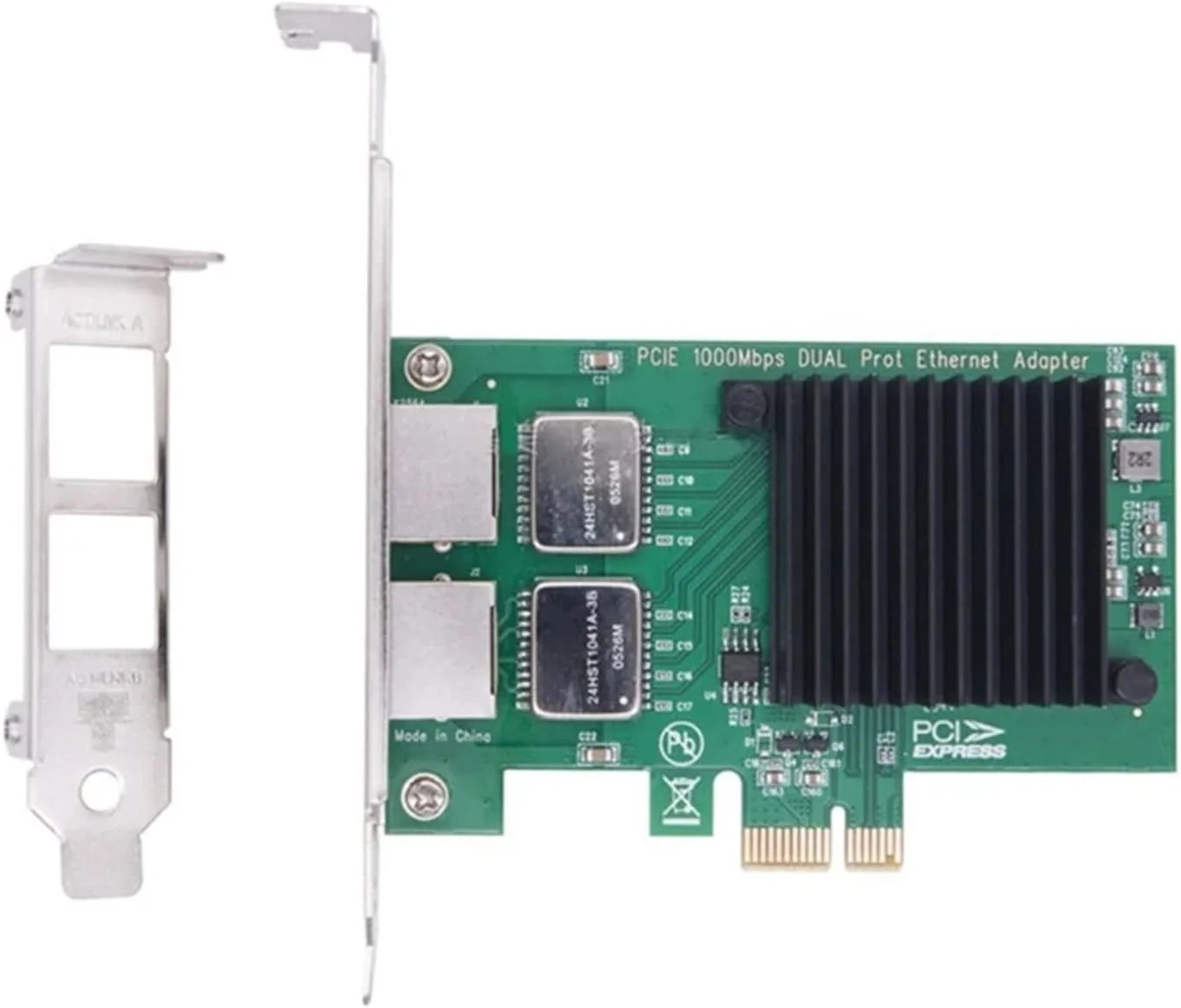 کارت شبکه گیگابیتی دو پورت I350T2 PCIE IEEE802.1P PCIE 1X 1000Mbps برای کامپیوتر رومیزی