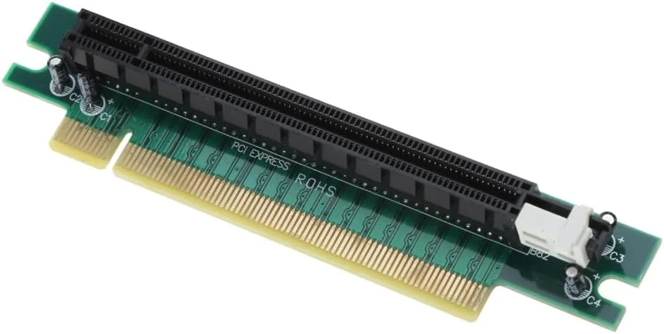 کارت آداپتور PCIE Express 16X 90 درجه، کارت آداپتور PCIExpress 90 درجه زاویه دار راست برای شاسی کامپیوتر 1U