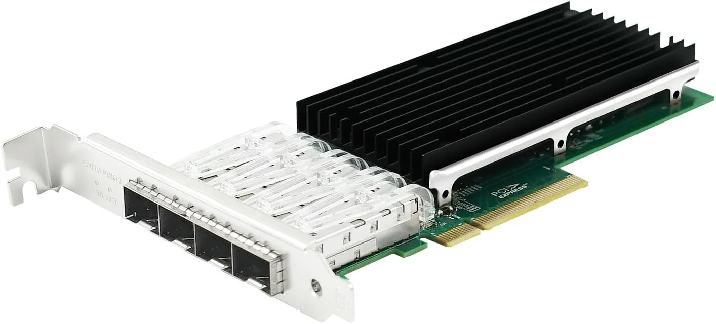آداپتور شبکه سرور چهار پورت 10G PCIe x8، رابط نوری SFP+، مدل LREC9814AF-4SFP+