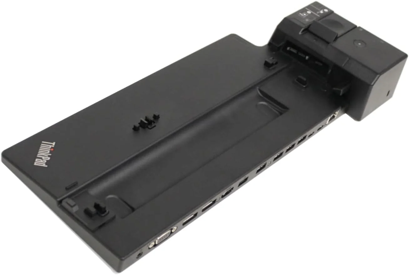 داک استیشن Lenovo ThinkPad Ultra مدل 40AJ 20V USB-C مناسب برای ThinkPad T480, T490, P52s, T580, L590 (بازسازی شده)، مشکی