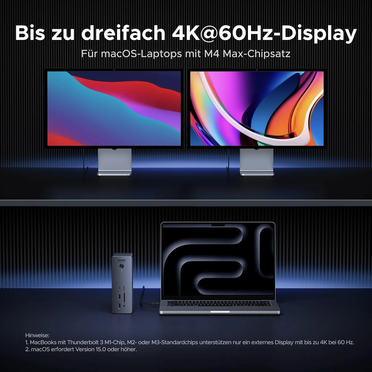 داک UGREEN Revodok Max 2131 Thunderbolt 5 با سرعت 120 گیگابیت بر ثانیه با 3 پورت TBT5 (حداکثر 8K@60Hz تکی و حداکثر 6K@60Hz دوگانه)، داکینگ استیشن شارژ 140 واتی برای لپ تاپ، اترنت 2.5 گیگابیتی، SD 4.0، خروجی صدا 3.5 میلی متری داک UGREEN Revodok Max 2131 Thunderbolt 5 با سرعت 120 گیگابیت بر ثانیه با 3 پورت TBT5 (حداکثر 8K@60Hz تکی و حداکثر 6K@60Hz دوگانه)، داکینگ استیشن شارژ 140 واتی برای لپ تاپ، اترنت 2.5 گیگابیتی، SD 4.0، خروجی صدا 3.5 میلی متری