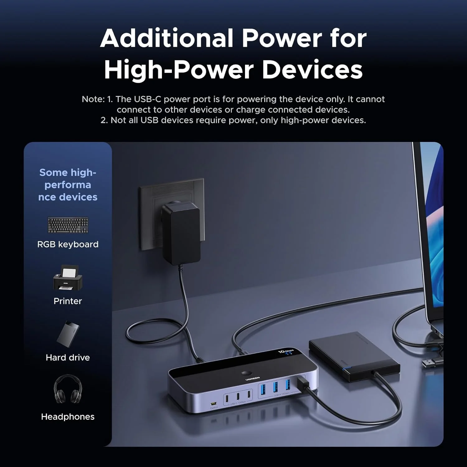 سوئیچ USB UGREEN 10Gbps 2 ورودی 7 خروجی USB C با پورت های 3C4A، آداپتور برق، کنترل از راه دور و 2 کابل C به A/C، سازگار با Mac mini M4/M4 Pro، MacBook Air M4، Windows و غیره. سوئیچ USB UGREEN 10Gbps 2 ورودی 7 خروجی USB C با پورت های 3C4A، آداپتور برق، کنترل از راه دور و 2 کابل C به A/C، سازگار با Mac mini M4/M4 Pro، MacBook Air M4، Windows و غیره.