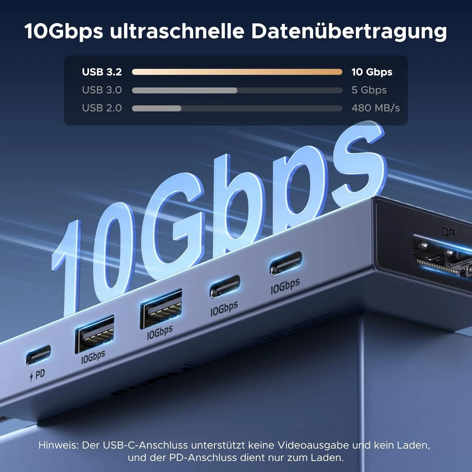 UGREEN Revodok Pro 1062 هاب USB C با DisplayPort 10 گیگابیت بر ثانیه، داک استیشن با DP 4K@60Hz، پورت های داده USB 3.2، شارژ سریع PD 100W، آداپتور چند پورت سازگار با MacBook، iPad Pro، Surface Laptop و غیره. UGREEN Revodok Pro 1062 هاب USB C با DisplayPort 10 گیگابیت بر ثانیه، داک استیشن با DP 4K@60Hz، پورت های داده USB 3.2، شارژ سریع PD 100W، آداپتور چند پورت سازگار با MacBook، iPad Pro، Surface Laptop و غیره.