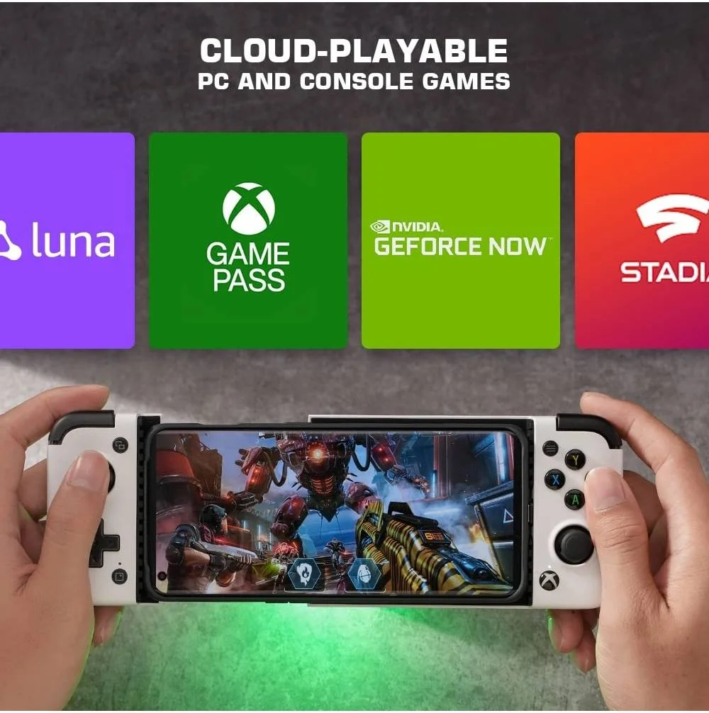 گیم‌سر X2 پرو، دسته بازی موبایل USB Type-C، اندروید با دکمه‌های پشتی قابل تنظیم، دکمه‌های ABXY جداشدنی، مناسب برای بازی‌های ابری در Xbox، Stadia، Luna، سفید | X2 Pro موبایل